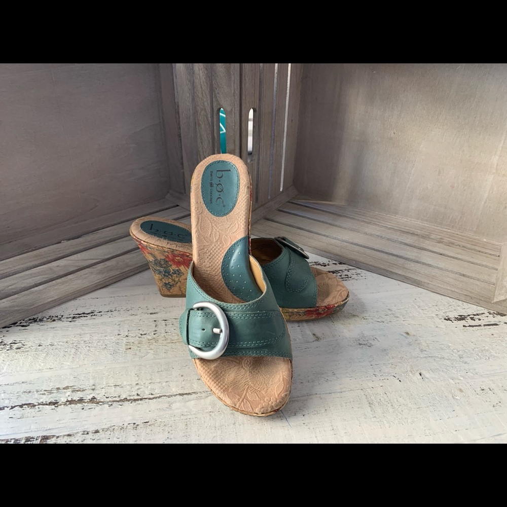 B.O.C. Born Floral Cork Wedge Slide Sandals